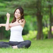 Woman stretching Woman stretching