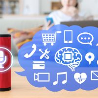 Smart speaker concept. AI speaker. Smart speaker concept. AI speaker.